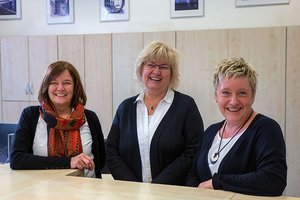 Die Sekretärinnen Frau Terwiel, Frau Gräßer, Frau Reiff